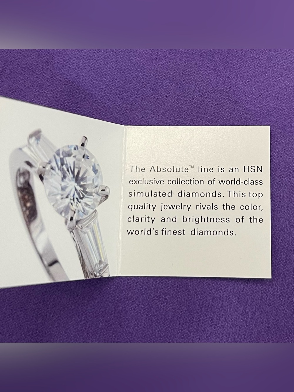 NWT .PAJ 925 SS  stunning radiance by absolute. Simulated, diamond ring sz 8 - Picture 7 of 8